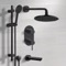 Matte Black Tub and Shower Set With 8